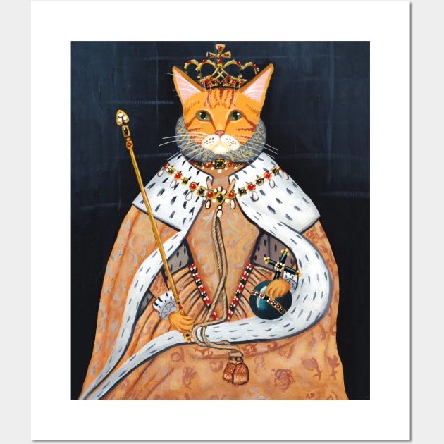 The Cat Queens Coronation Wall Art by KilkennyCat Art